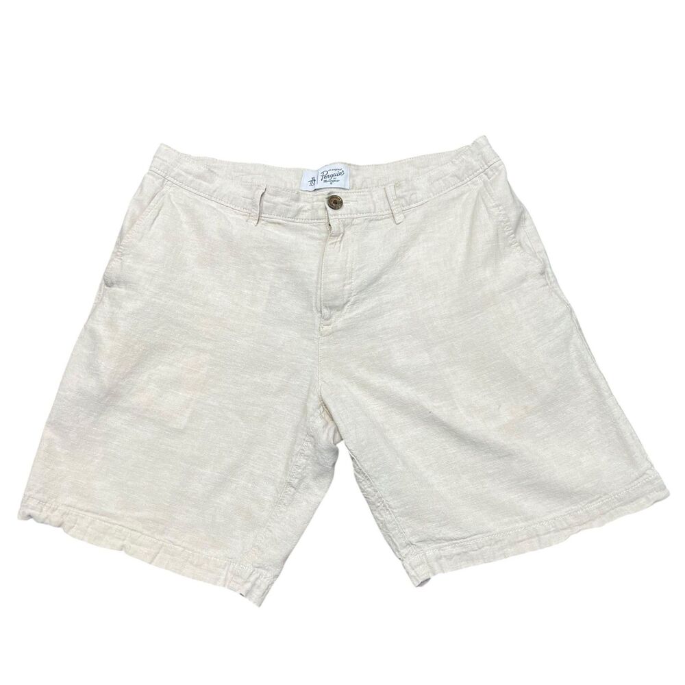 Penguin Linen Khaki Brown Shorts Men